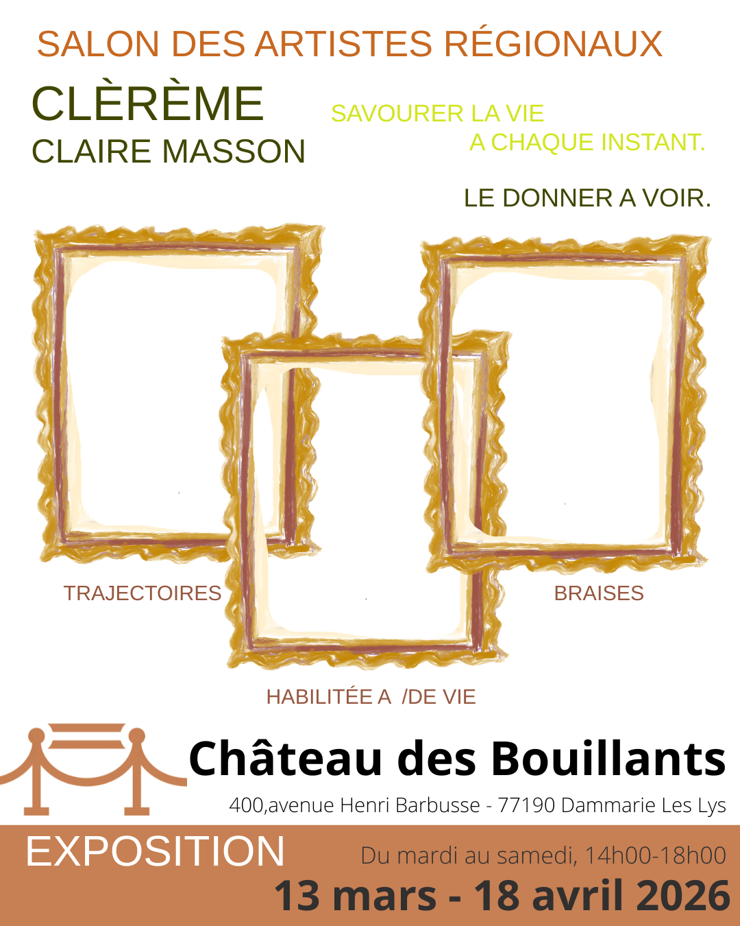 Exposition de mars avril 2026 à découvrir