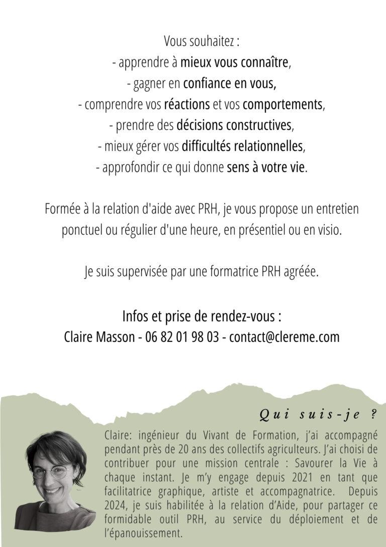 Flyer accompagnement Claire PRH benevole