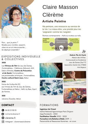 CV Claire Masson Clèrème Artiste Peinture pr 1mieux etre 2023c